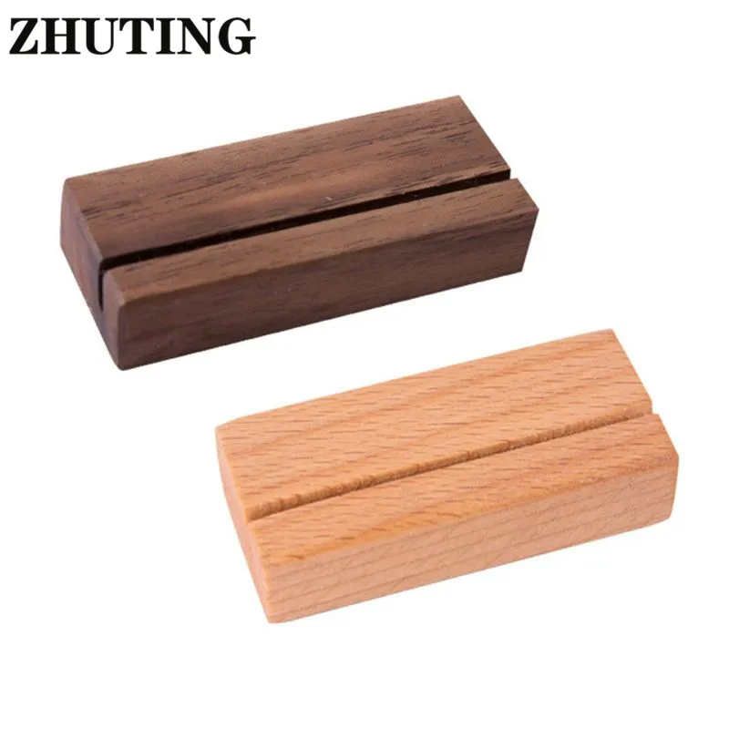 

Wooden Numbers Photo Display Stand Business Card Holder Name Memo Clips Office Desk Organizer Dinner Party Card Holder