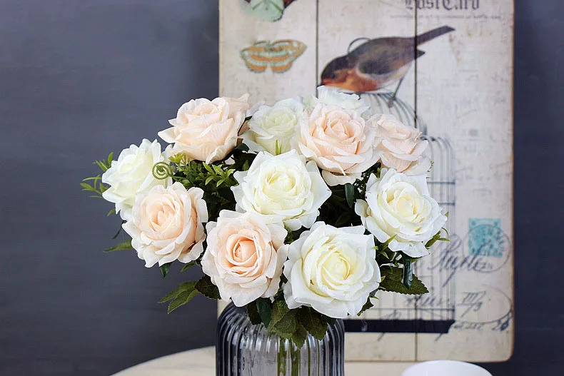 roses artificial flower bouquet wedding home decor (29)