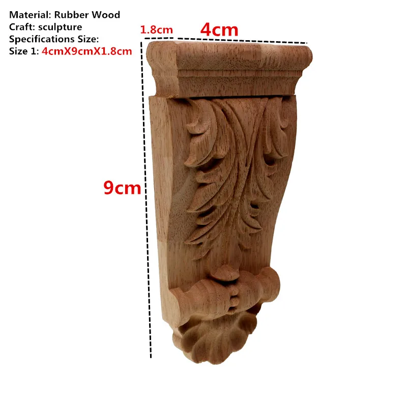 VZLX New Arrival Vintage Wood Carved Corner Onlay Applique Unpainted Furniture Cabinet Decorative Figurines Wooden Miniature DIY - Цвет: A