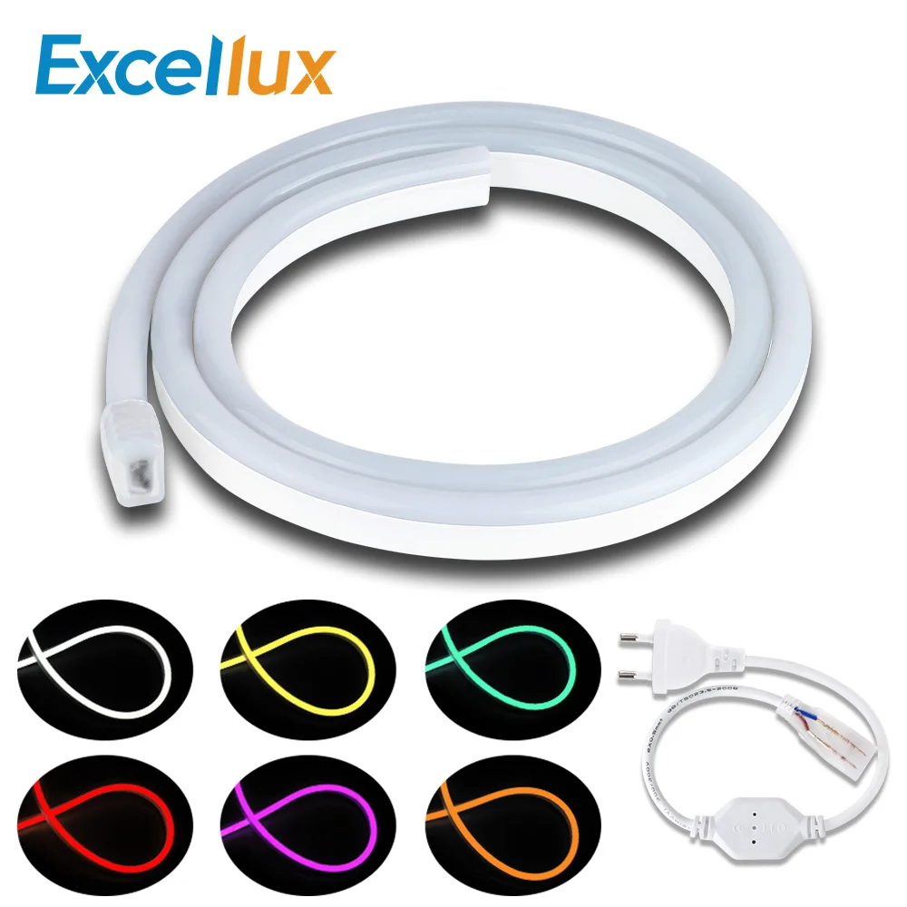 cheap Flex LED Neon Light 220V 120LED M 2835 Waterproof LED Strip Light Outdoor Decorative tape 1M 2M 3M 4M 5M 10M LED Neon Rope