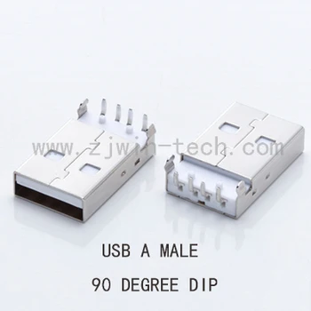 

10PCS USB 2.0 A Type Male Socket DIY Cable Connector Terminal USB Jack DIP 90 Degree Data Transmission White USB 2.0 Jack