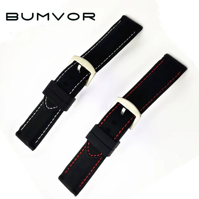 Ремешок силиконовый для наручных часов 20/22/24 мм|wristwatch strap|strap onsilicone watch band |