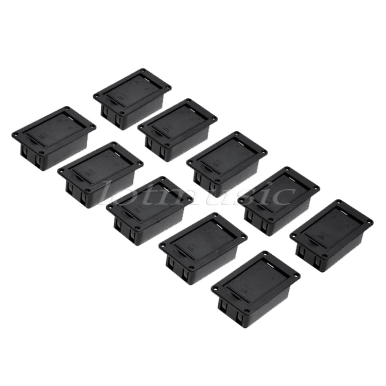 

10 Pcs 9V Battery Box/Holder/Case Compartment Cover With 9 Volt Battery Clip Buckle for Active Guitar Bass Pickup No Terminal