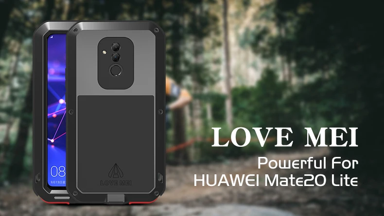 Love Mei Brand Case For Huawei Mate 20 Lite Metal Shockproof Phone Cover For Huawei Mate 20 Lite Full Body Armor Anti-Fall Shell