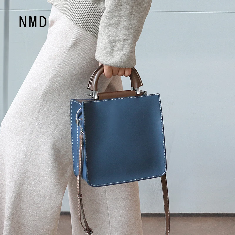 Preise NMD neue mode echte echtem leder kleine platz tasche hälfte mond metall mit leder marke leder luxus handtasche für frauen 2019