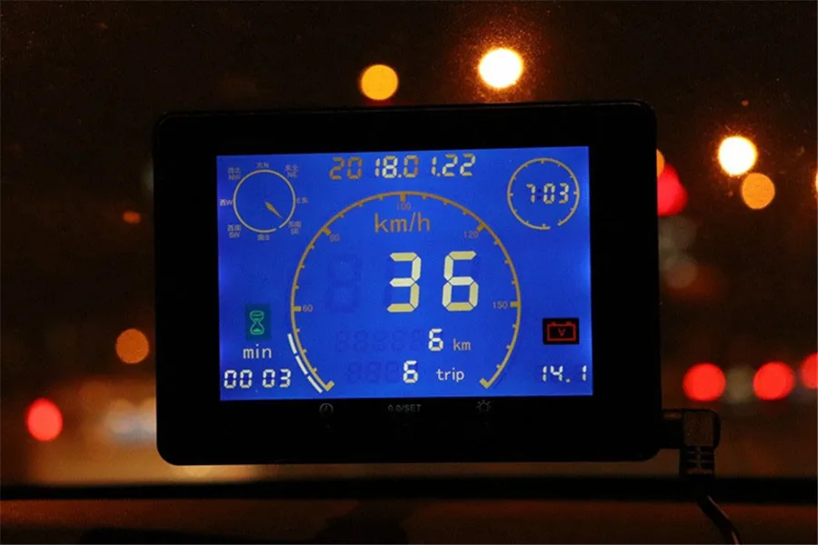 12V /24VMultifuntion GPS Sigal Car Truck Speedometer Speed Meter + Odometer Gauge + Voltmeter Gauge + Time Hour Meter