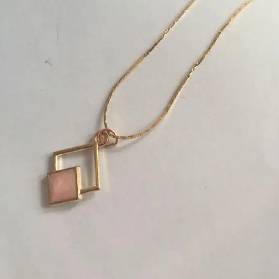 

na785 Fashion Bohemian Golden Geometric Square drop oil Alloy Necklace Jewelry New listing