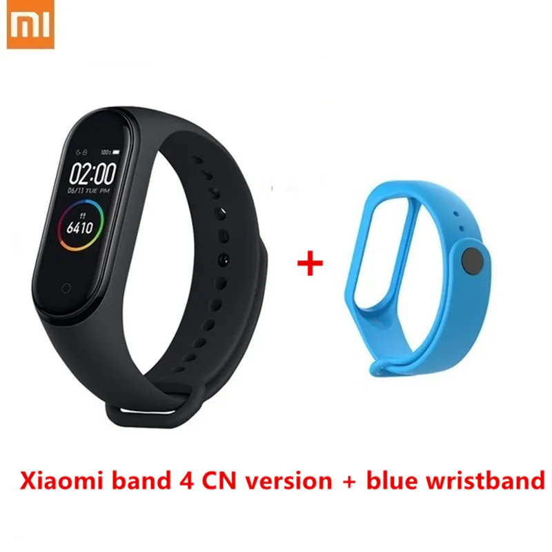 Xiaomi Mi band 4 smart AI фитнес-трекер для измерения сердечного ритма 50 м водонепроницаемый сенсорный цветной экран Bluetooth 5,0 браслет - Цвет: 4 n blue strap