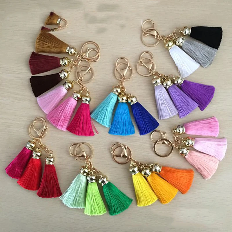 

3pcs/lot three tassel silk fringe sewing bang flower tassel trim decorative pendant tassels for Key button package accessories