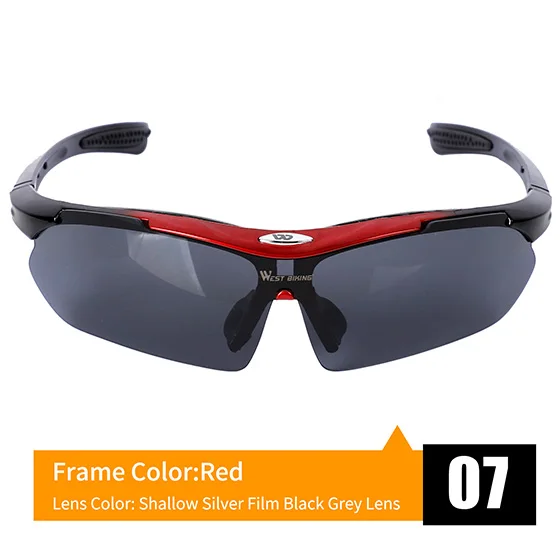 WEST BIKING очки для велоспорта с защитой от уф400 лучей, велосипедные солнцезащитные очки для женщин и мужчин, ветрозащитные очки для горного велосипеда - Цвет: Red Black