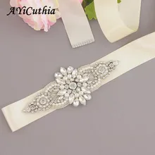 AYiCuthia серебряные стразы пояс невесты кристалл жемчуг ленты свадебный пояс Кушак для свадебная одежда подружки невесты платья Y34