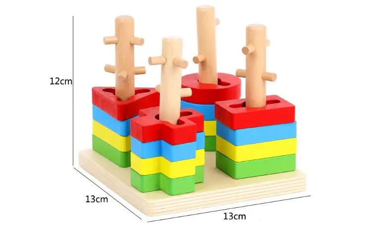 1 комплект высокого качества для детей раннего возраста Обучающие деревянные игрушки полюс геометрическая форма intellige Обучающие инструменты игрушки и игры