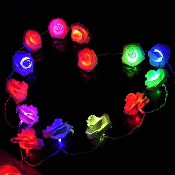 

AKDSteel LED Fairy String Light With 20 Rose Shaped LED Battery Operated Rose Flower String Lights Wedding Party Supplies