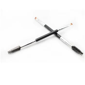 

2pcs Beauty Makeup Toiletry Kits Alloy Handle Eyebrow Brush + Eyebrow Comb Double-Ended Brushes