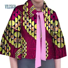 Винтажный принт бабочка рукав галстук рубашки футболки для женщин Базен Riche Плюс Размер 6xl традиционные африканские Топы Одежда WY3032