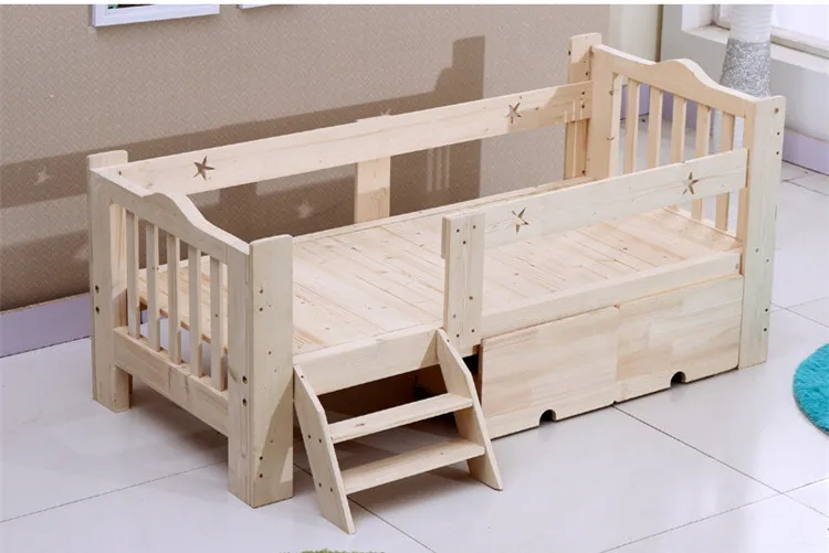 Деревянная детская кровать детская кроватка с ограждением