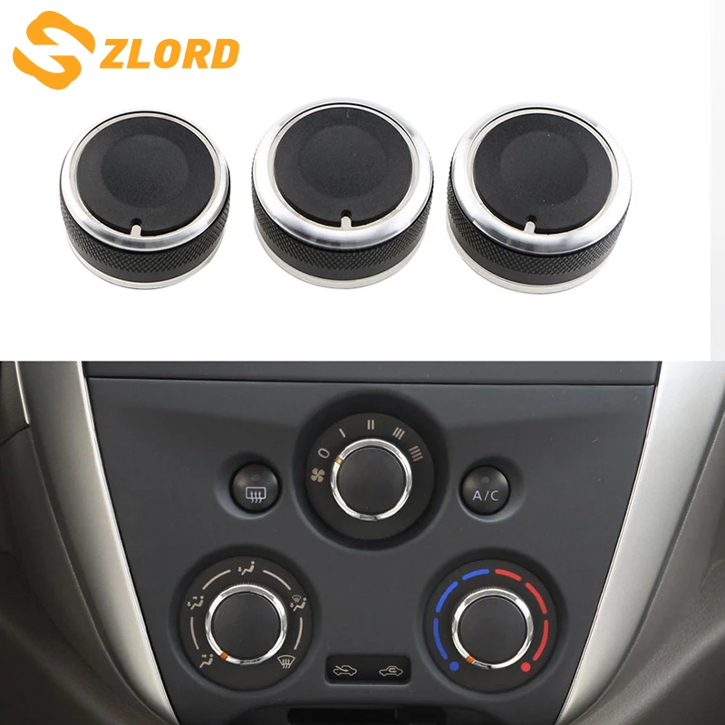 

Zlord 3 Pcs/set Car Styling Air Conditioning Heat Control Switch AC Knob Clip for Nissan New Sunny March Car Accessories
