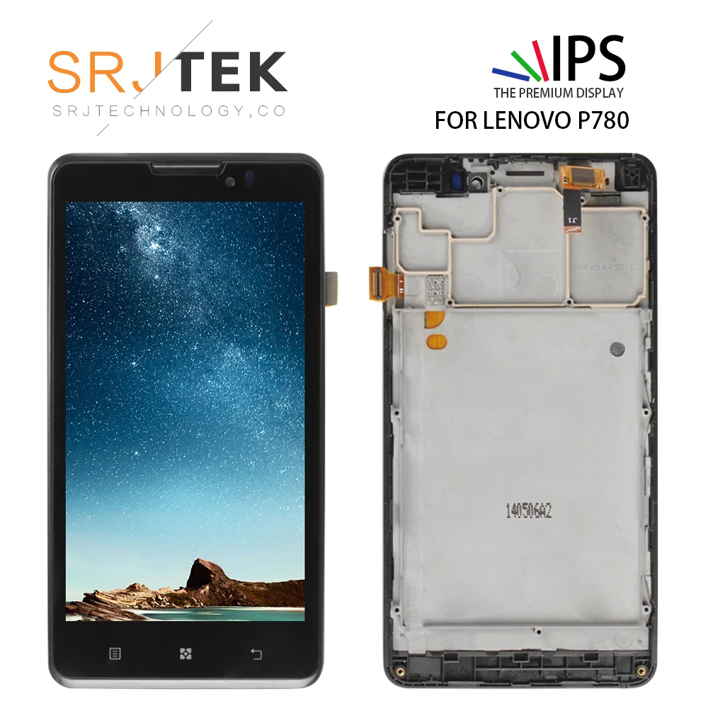 

Original 5.0 Inch Display For LENOVO P780 LCD Touch Screen Digitizer with Frame Assembly For LENOVO P780 LCD Display Replacement