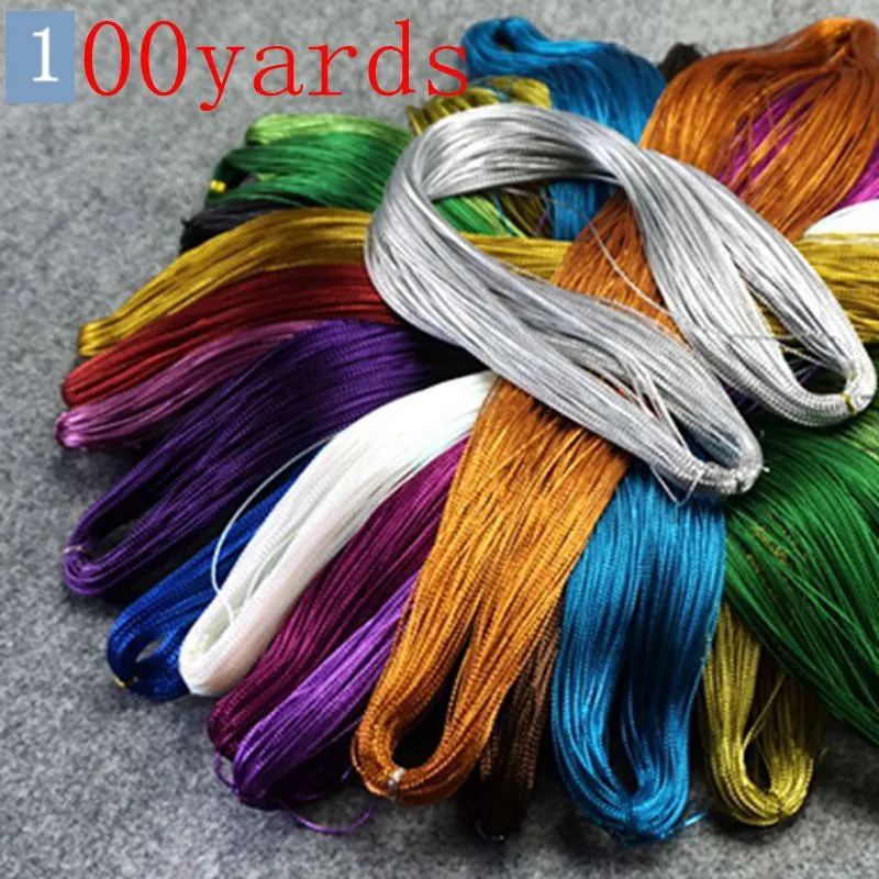 

100 yards/lot 1mm Gift Box Packing Gold Silver Beading Cord String Thread 16 Colors DIY for Wedding Party Tag Accessories