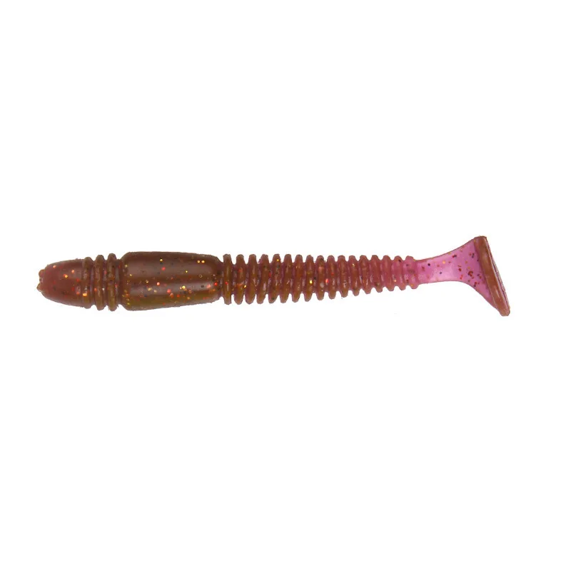 

1Piece 75mm 3.1g Rotate T Tail Stripe Soft Bait Fishing Lure Fishing Tackle Silicon Bass Hooks Smell Baits For Sea River Pesca