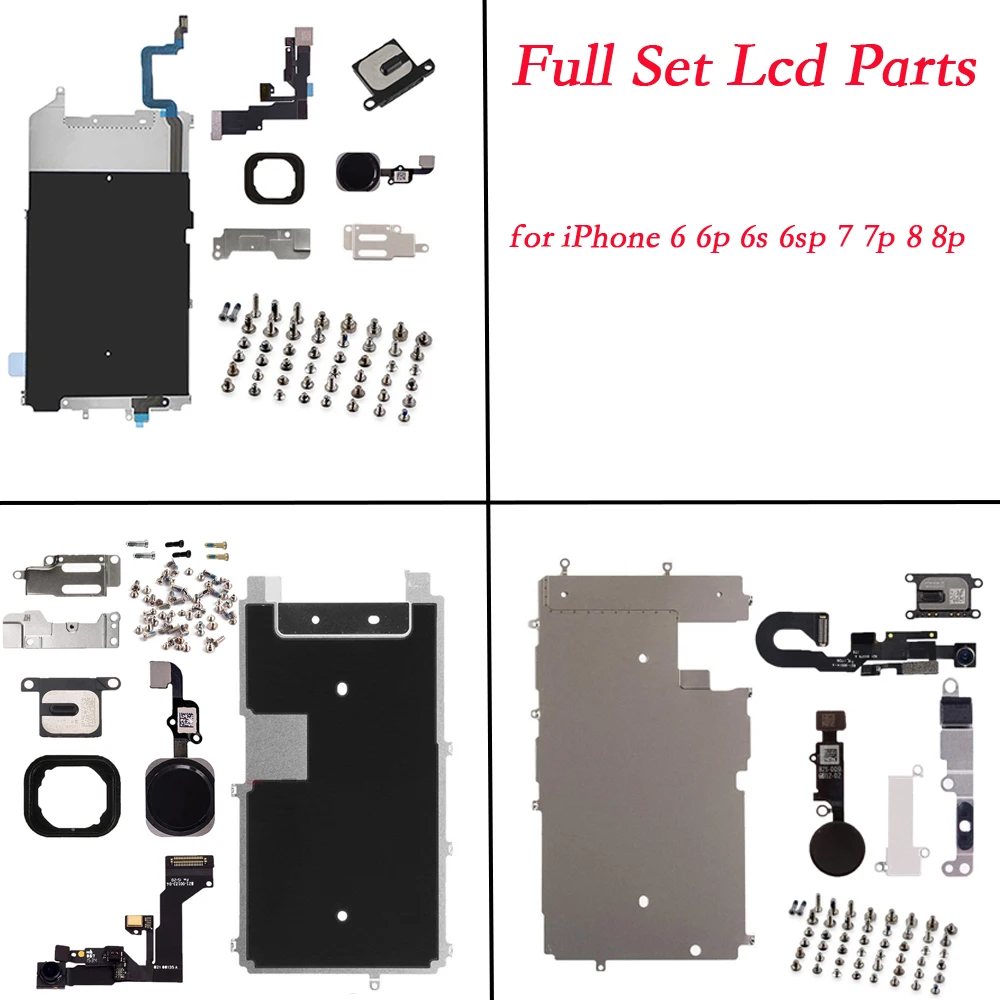

for iphone 6 6p 6s 6sp 7 7p 8 8 PLUS Full Set Repair Parts LCD Display Repair Parts Front Camera Ear Speaker Plate home button