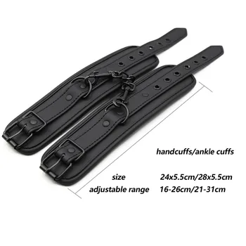 Thierry Adjustable PU Leather Erotic Handcuff Wrist Ankle Cuff Bondage Restraints Adult games BDSM Sex Toys Exotic Accessories 2