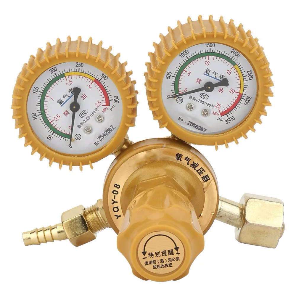 0-25MPa двойной измеритель давления латунный кислородный регулятор редуктора давления сварочные режущие инструменты расходомер