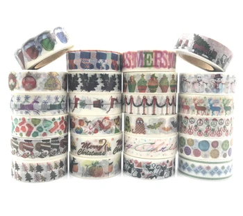 

christmas jiataihe washi tape Christmas japanese rice paper printing masking tape Merry Christmas tree washi tape free shipping