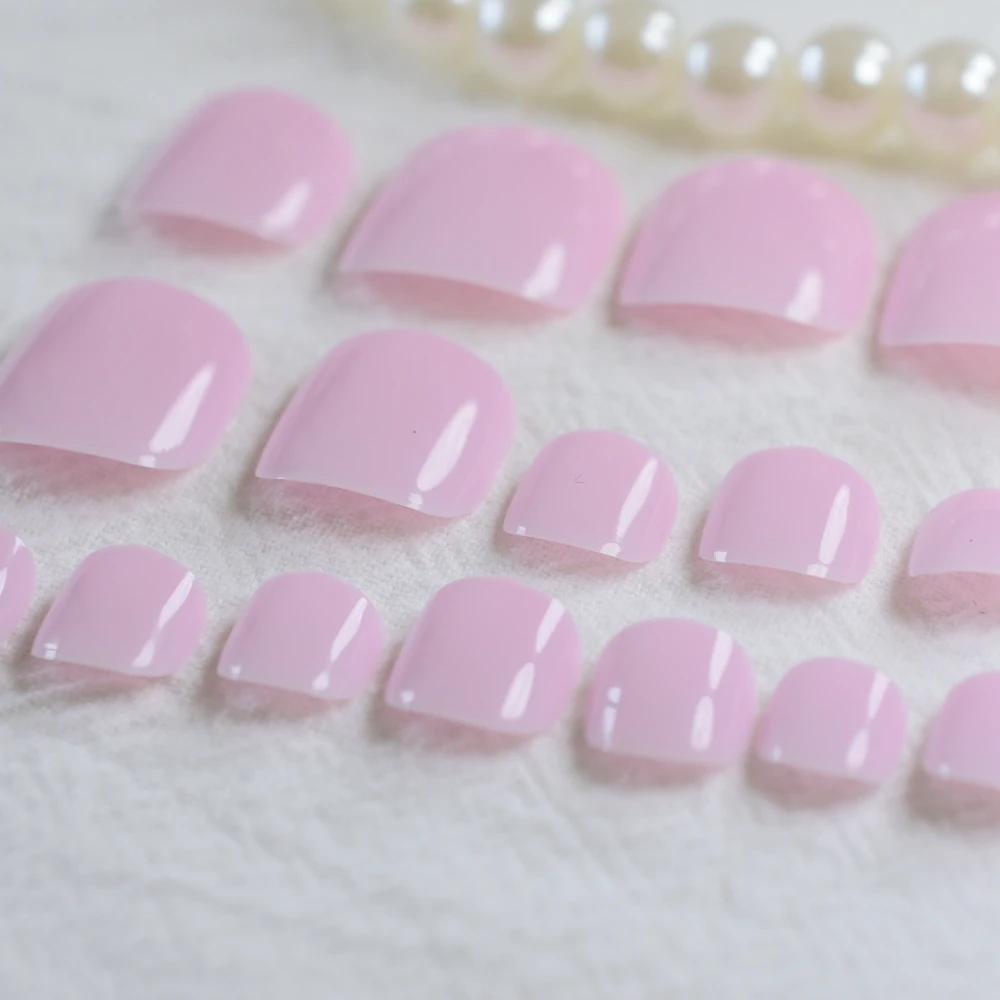 

Light Baby Pink Show Your Toes Colorful Carnival Style Candy Black False Toes Toenails 20 Color #198t