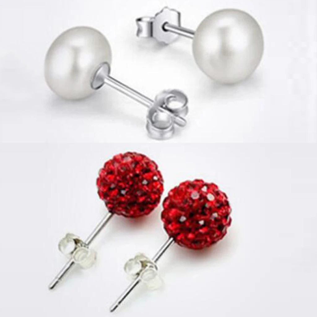 16 Pieces 925 Replacement Earring Backs Stoppers for Ear Studs DIY Craft