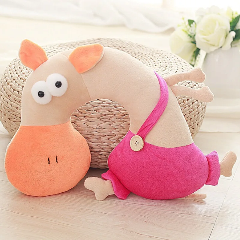 

Portable Cartoon U Shape Giraffe Neck Pillow For Travelling Office Car Sleep Colorful Print Decorative Home Cushion Neck Pillow