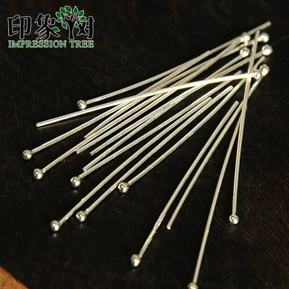 

20pcs Length 20/30/40/50mm 925 Sterling Silver Ball Head Pins Needles Beads Earring Jewelry Findings Ornament Jewelry Making2135