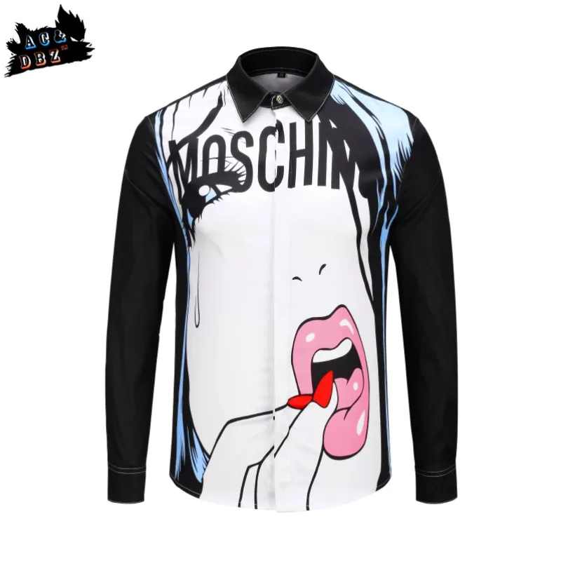 

AC&DBZ 2019 Men's Walking Show Portrait Goddess Luxury Shirt Popular Brand Men's Fashion Long Sleeve Shirt Neutral Comfort Shirt