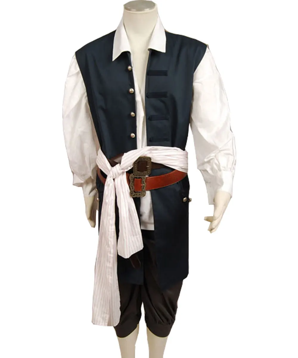 

Pirates Of The Caribbean cosplay Jack Sparrow Vest/shirt only high quality Costume Halloween Carnival for adlut Men Full Sets