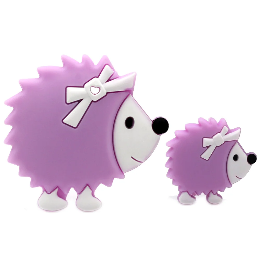 2pcs/set Silicone Beads Hedgehog Cartoon Animal Baby DIY Teething Care Accessories Beads BPA Free Baby Teether Toys