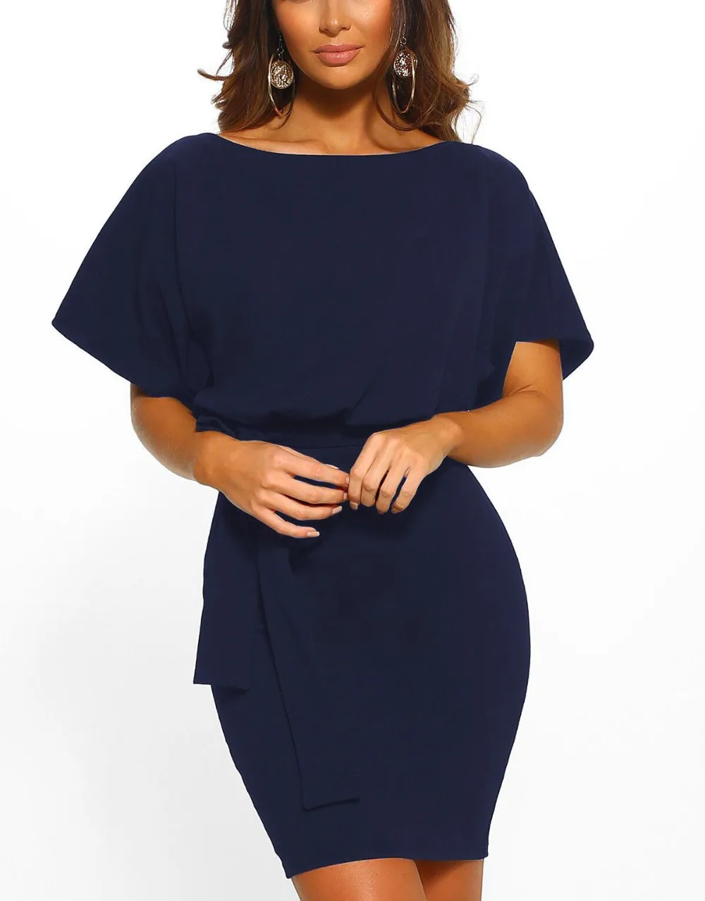 Gladiolus 2019 New Summer Women Dress Short Sleeve O Neck Tunic Casual Midi Dress With Belt Ladies Dresses Sundresss Vestidos (28)