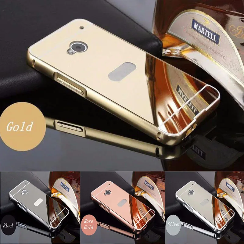 Luxury Rose Gold Mirror Case For HTC One M7 Phone Back Cover For HTC M7 Cases