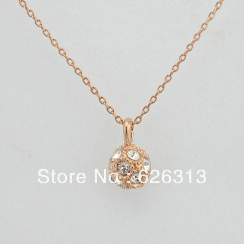 18krgp Cristal Paved Disco Ball Pendant 
