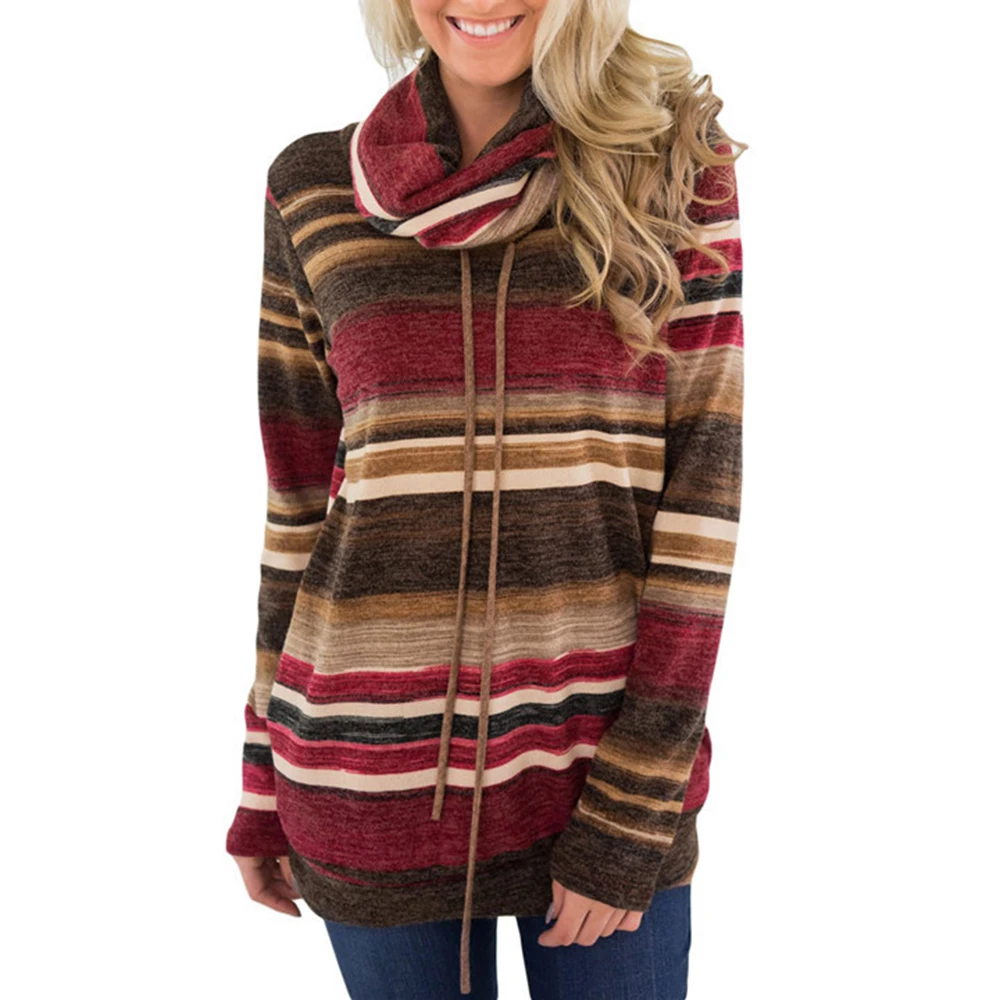 Arrival Loose Striped Sweater Women Turtleneck Long Sleeve Pocket Tops Pullover Plus Size Casual Harajuku Straight Autumn Winter Arrival Loose Striped Sweater Women Turtleneck Long Sleeve Pocket Tops Pullover Plus Size Casual Harajuku Straight Autumn Winter