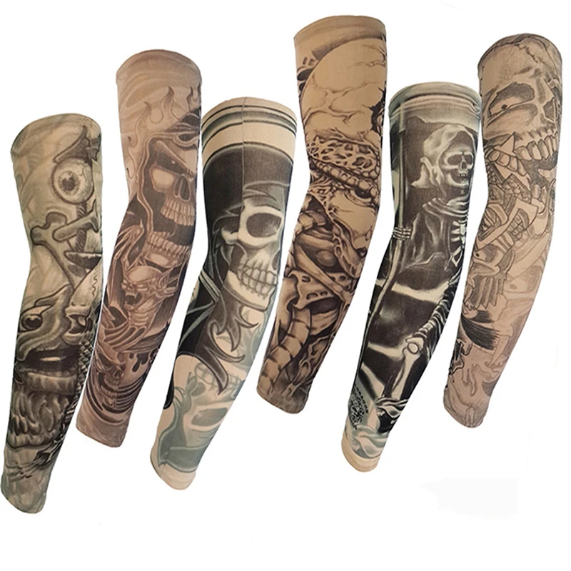 

Bicycle Sleeves Arm Protection Riding Arm Sleeves Outdoor Cycling Sleeves 3D Tattoo Printed Armwarmer UV Protection Sportswear