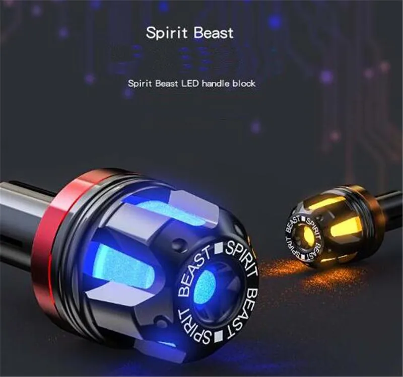 

SPIRIT BEAST Motorcycle Accessories Handlebar Balance Head Handle Decoration Motocross Grips Motor Protection Led Signal Lights