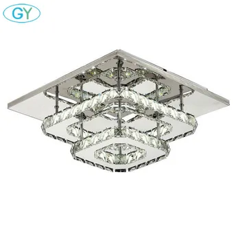 

AC100-240V Modern crystal lamp LED ceiling light stainless steel dining room bedroom living room lamps art deco home lighting
