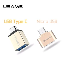 USAMS Micro Usb OTG Type C OTG Adapter Android Converter USB 2.0 Phone OTG Charging Data Sync Cable For Xiaomi Samsung Sony HTC