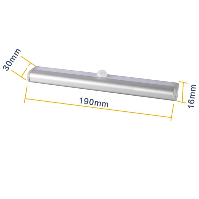  10 LED Motion Sensor Wireless Battery Closet Lamp Cabinet Night Light Bar - 32859863233