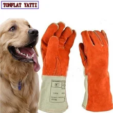 Утолщенные кожаные перчатки против укусов, тактические тренировочные перчатки для кормления животных для собак, кошек, змей, Орлов, укусов, защитные перчатки против царапин