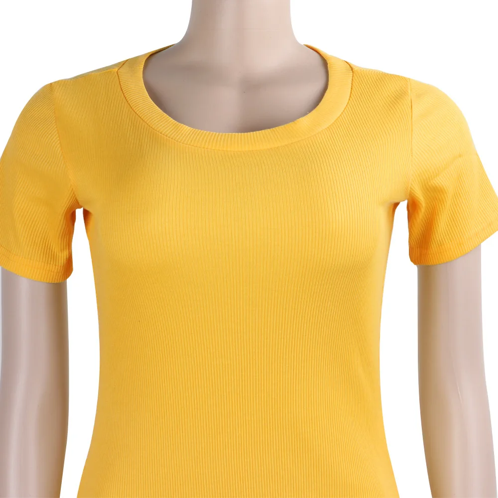 Повседневные однотонные футболки женские летние модные асимметричное, с короткими рукавами топы с круглым вырезом Laides футболки