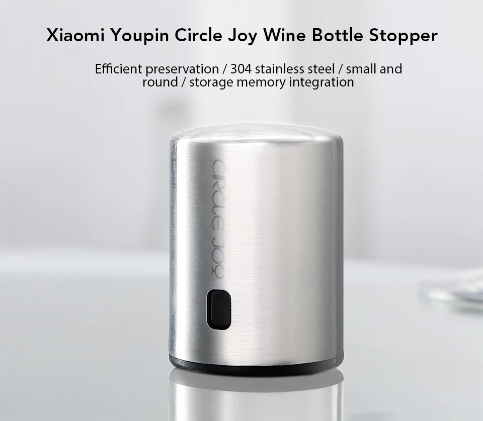 Xiaomi Youpin Circle Joy Wine Bottle Stopper with Vacuum Memory Function Food-grade Stainless Steel (1)
