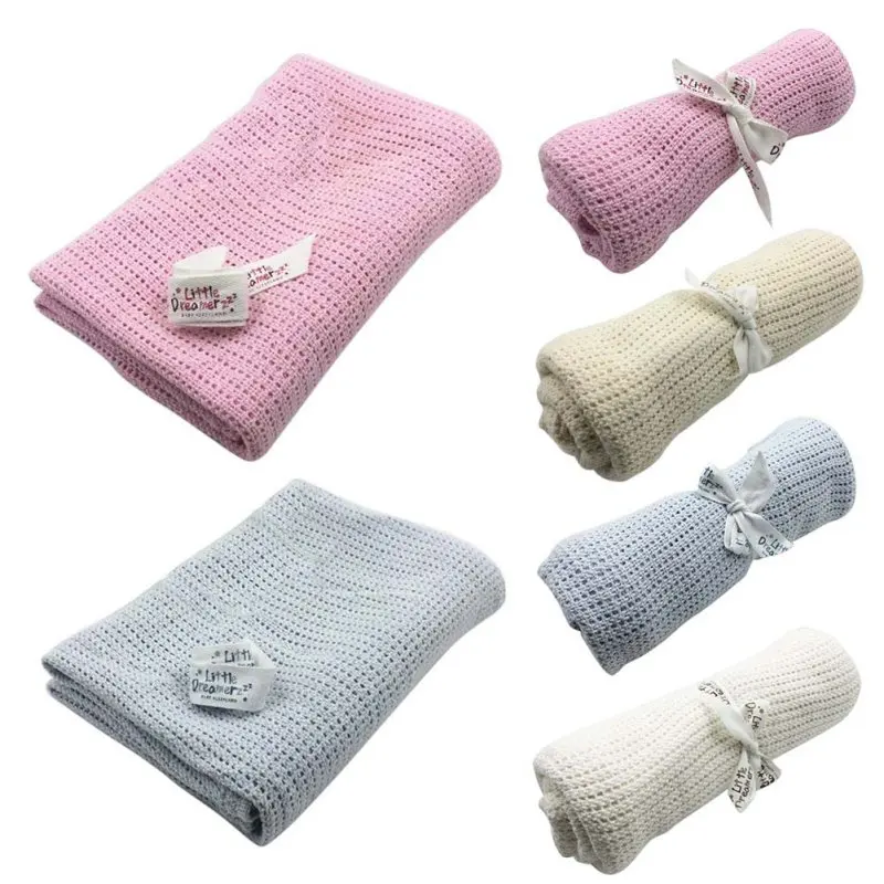 Одеяльца для новорожденных хлопковые пеленки крючком Опора кроватки принадлежности для сна 100 см X 75 см