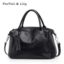 Лисохвост и Лилия модные с кисточками из натуральной кожи роскошные сумки женские сумки дизайнерские из натуральной кожи сумки через плечо мягкие