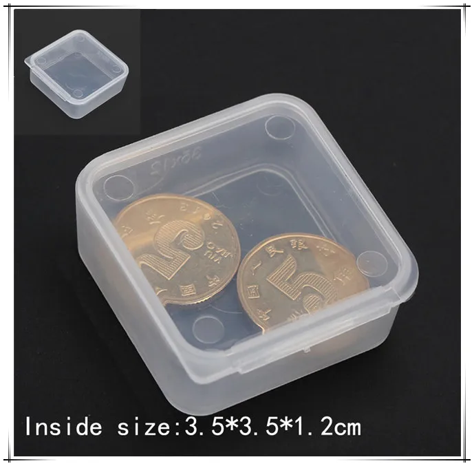 50pcs/lot New Transparent Plastic Small Square Boxes Packaging Storage